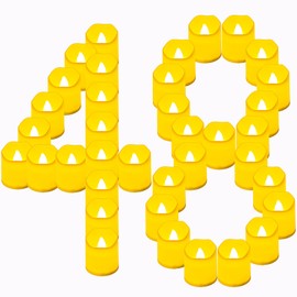 MORNWELL 48PCS Velas Led Sin Llama,Velas Eléctricas con Pilas,Impermeables,Velas Decorativas Luz de Té para Navidad,Halloween,Festivales Decoración,Bodas,San Valentín,Pascua,Hogar,Mesa,Fiestas
