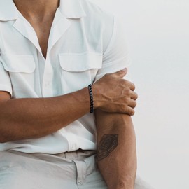 murtoo Mens Cuban Link Bracelet, Stainless Steel Chain Bracelets for Men, Silver Bracelet for Husband Boyfriend with Safety Box Clasp (Silver, 8mm, 7.5inches)