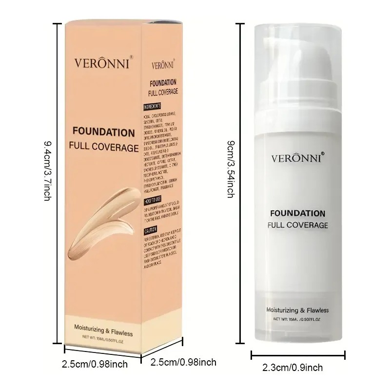 Base De Maquillaje Blanca Veronni, 2 Unidades De 15 Ml,