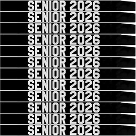 12PCS Senior Sash 2027 Glitter Letter Class of 2027 Graduation Sash Finally Graduated Cheerleader Party Decorations Black Silver
