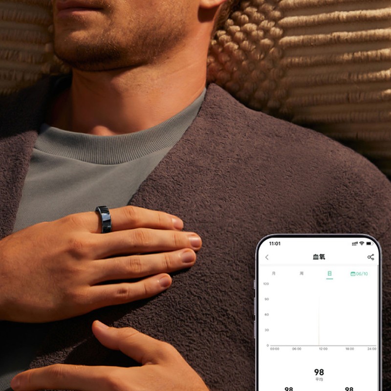 Smart Ring Sleep Fitness Tracker IP68 Waterproof Ceramic NFC Ring