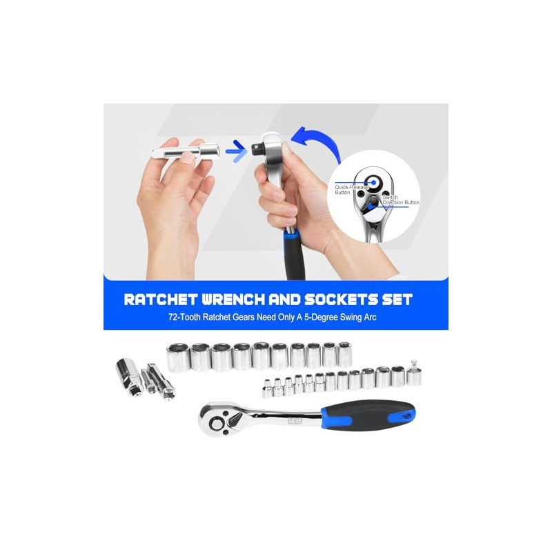 Prostormer 269-Piece Tool Set, Complete Tool Kit for Home, Auto