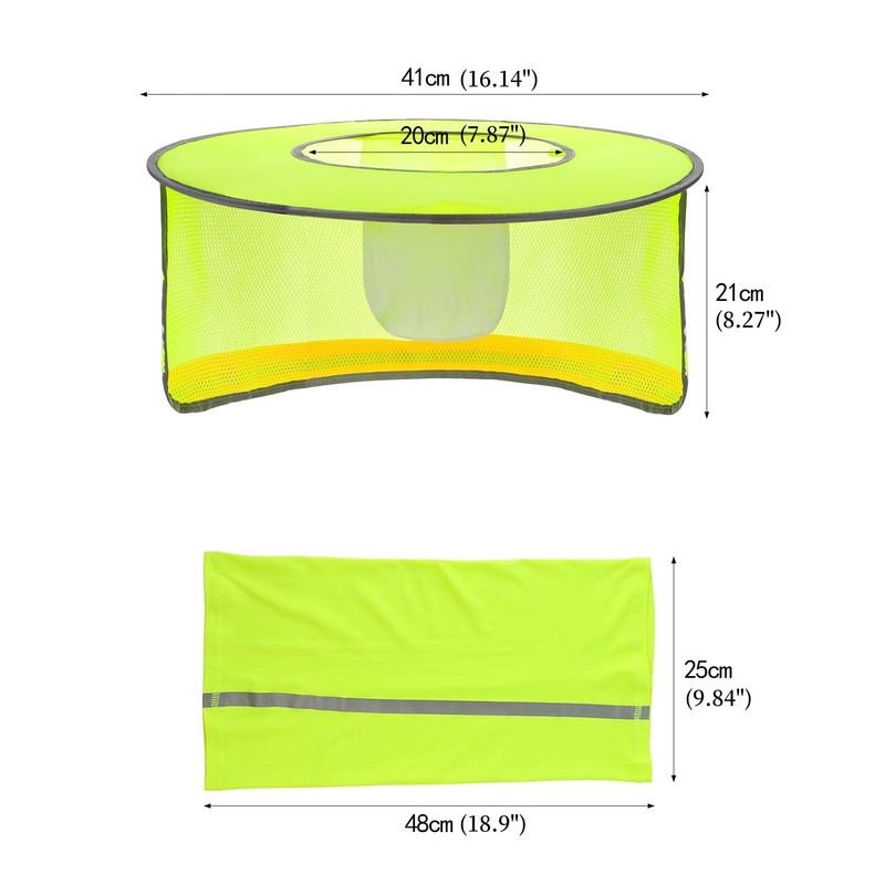 Hard Hat Sun Shade and Neck Gaiter Face Scarf Full