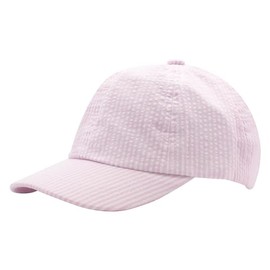 Wee Ones Girls' Seersucker Baseball Cap, Stylish and Breathable, Summer and Spring Ready, Toddlers, Pink