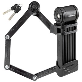 Kryptonite Keeper 585 Folding Bike Lock, Compact Lightweight High Security Anti-Theft Foldable Bicycle Lock with 2 Keys and Mount for E-Bikes Scooter Road Mountain Bikes, 85cm (33 in)