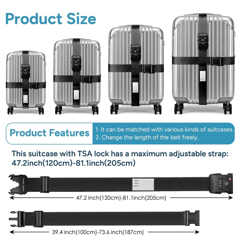 Travel Inspira Suitcase Belt, Travel, Convenient Goods, Load Tightening Belt,