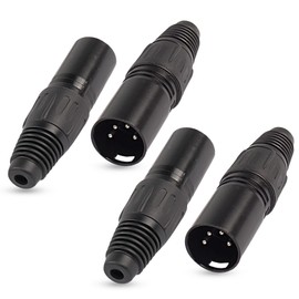 XMSJSIY XLRPlugs - Conectores XLR-M, conector de micrófono de audio tipo soldadura, conector de micrófono de audio, extremos de cable XLR de repuesto, enchufe de audio M-Plug - 4 piezas (XLR 4 pines macho)
