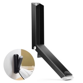 Kickdown Door Stoppers, No Drilling Door Stop with Adhesive Stickers, Alloys Door Holder no Plastic, Easy Pedal Doorstop for Office Dorm Classroom Garage, Keep Door Open, Bottom of Door (1, Black)