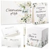 64 Pcs Floral Guest Book Set for Funeral Memorial Services,