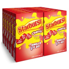 Starburst Singles To Go Powdered Drink Mix & Just Add Water -12 Boxes with 6 Packets Each 72 Total Servings (Sugar Free), Cherry, 7.08 Oz