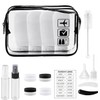 MORICOH Clear Toiletry Bag, 17PC Travel Bottles Set for Toiletries