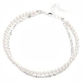 NicoWerk SAB283 Women's Silver Bracelet Pearl Made of 925 Sterling Silver Filigree Unusual Playful Important Smooth with Stone Shiny