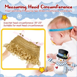 Jeere Peluca de Bebé Gorro de Pelo de Hilo Tejido Disfraz de Cabbage Patch para Niña Peluca de Cabbage Patch Yumbaby Pelucas de Bebé para Niños y Niñas Disfraz Infantil(Beige,Estilo lindo)
