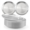 Aramanara 10 Pcs 20 cm Stainless Steel Plate, Round Dinner