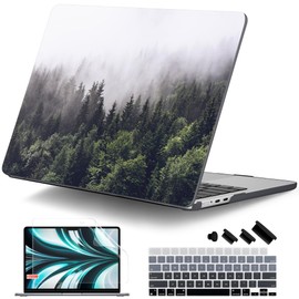 DONGKE for M3 MacBook Air 13.6 Inch Case 2022 2023 2024 A2681 M2 Chip A3113, Frosted Plastic Hard Shell Case Cover for MacBook Air 13.6" with Retina Display Fits Touch ID - Forest