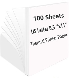 100 Sheets Thermal Printer Paper, 8.5''×11'' US Letter Size, Advanced Printing Paper, Thermal Paper Compatible with Brother Letter Portable Printer, Printer Paper for M08F-Letter, M832, M834, MT800
