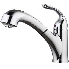 Aquenture PF6006-CH 8\ Single Handle Pull Out Kitchen Faucet with Easy Install QuickNut Peridot, Chrome