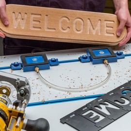 Vacuum Clamp Pod Kit w/T Bolt, Fold Down Knobs, Vacuum Hose, Barbed Brass Fitting, & Vacuum Gasket – CNC Clamps for CNC Projects, Routed Signs and Plaques