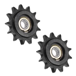 Kozelo 2pcs Idler Sprocket - [13 Tooth x 10mm ID] Carbon Steel with Single Bearing for Milling Drilling Machines DIN(ISO) 08B Use | 1/2" Pitch