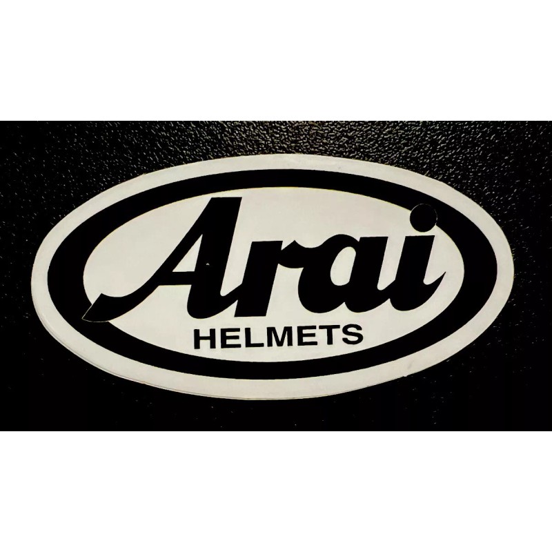 Arai Helmet sticker *Matte* Finish. Approx Size: 3-1/4”X 1-1/2”. Self