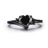 Dtup Elegante Anillo De Corazón Oro Negro Diamante Black Gold
