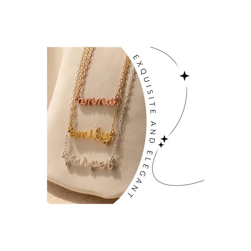 Collar con nombre personalizado para mujer, collar con placa de