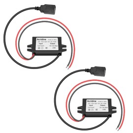 2-Pack 12V 24V DC to 5V 3A USB Female DC Converter Adapter Buck Module