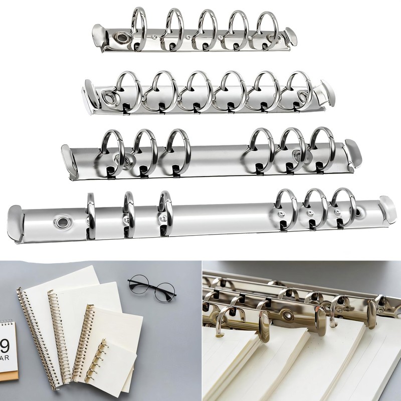 M5 Multi-hole Ring Binder Metal Fittings, Backless Type, 5 Holes