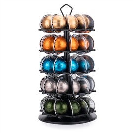 HiveNets 5 Tier Coffee Pod Holder Carousel for Vertuo Pod Storage Organizer (50 Pods)