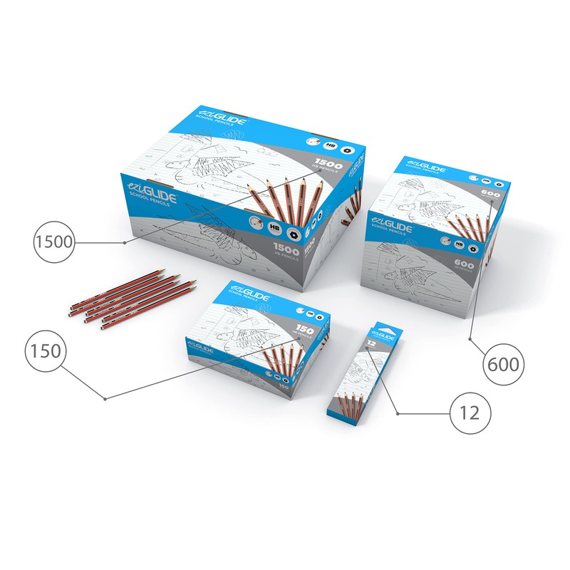 Eziglide HB Pencils, 12 Pack of Hexagonal Graphite Pencils, Break