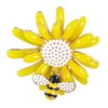 Gyn&Joy Gold Tone Yellow Sun Flower Enamel Daisy Honey Bee