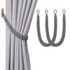 2 Pack Curtain Tie Backs, Grey Tie Backs for Curtains,