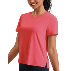 Workout Tops for Women Yoga Athletic Gym Shirts Loose Fit Short Sleeve Active Tee Tops Red