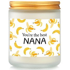 MTLEE Nana Gifts Nana Candle Gifts from Granddaughter Grandson 7oz Lavender Natural Soy Wax Funny Nana Scented Candle Gifts Best Nana Banana Candle for Nana Birthday Thanksgiving Christmas Gift