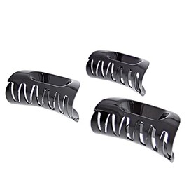 Pack of 6 Cute Fun Black 6cm Hair Clips/Clamps/Claws