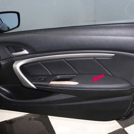 Leather Front Door Panels Armrest Lid Cover Compatible with Honda Accord Coupe 2008-2012 Armrest Vinyl Protector Skin Black
