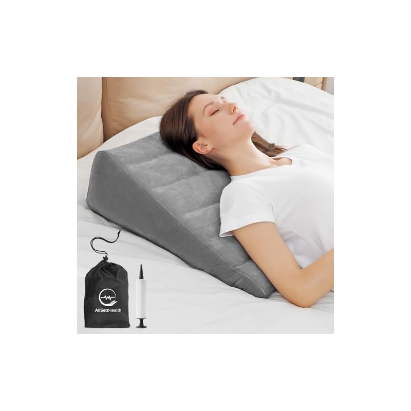AllSett Health Inflatable Leg Elevation Pillow 1pack - Grey