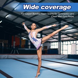 Shappy 42 ft Gymnastics Mat Hook Fastener Gymnastics Mats for Tumbling 4" Wide Carpet Mat Repair Nylon Hook for Carpet Bonded Foam Seams for Gymnastics and Cheer Mat Gym Floors (Black)