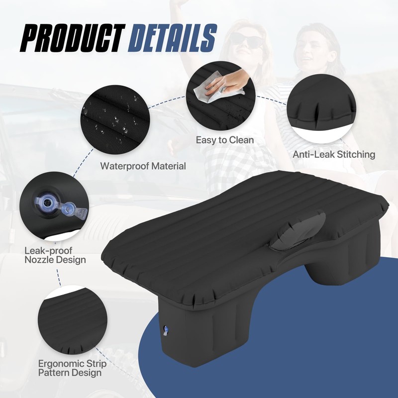 MADOG Inflatable Car Bed, Portable Foldable SUV Air Mattress for