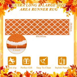 SHACOS Fall Runner Rugs 2'x8' Dirt Trapping Non Slip Washable Rug Runner Floor Mats Carpet Runners for Entryway Hallway Kitchen Garage Laundry Room, Orange