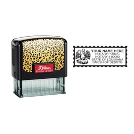 Shiny S-854 Self Inking Notary Stamp Louisiana (Cheetah Faceplate)