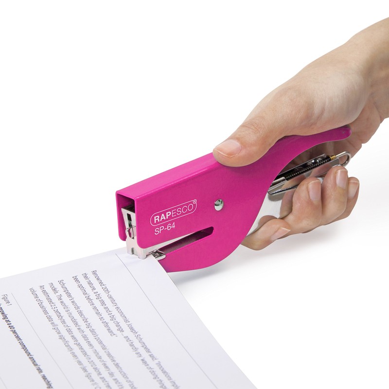 Rapesco 1382 SP-64 Stapling Plier, 12 Sheet Capacity, Hot Pink