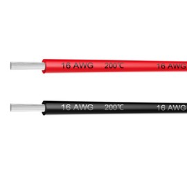 Electrical Wire 16 AWG 16 Gauge Silicone Wire Hook Up Wire Cable 20 Feet [10 ft Black and 10 ft Red] - Soft and Flexible 252 Strands 0.08mm of Tinned Copper Wire High Temperature Resistance