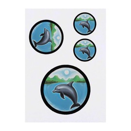 4 x 'Irrawaddy Dolphin' Temporary Tattoos - Water Resistant, Skin-Safe, Non-Toxic Transfers, Mixed Sizes (TO00079400)