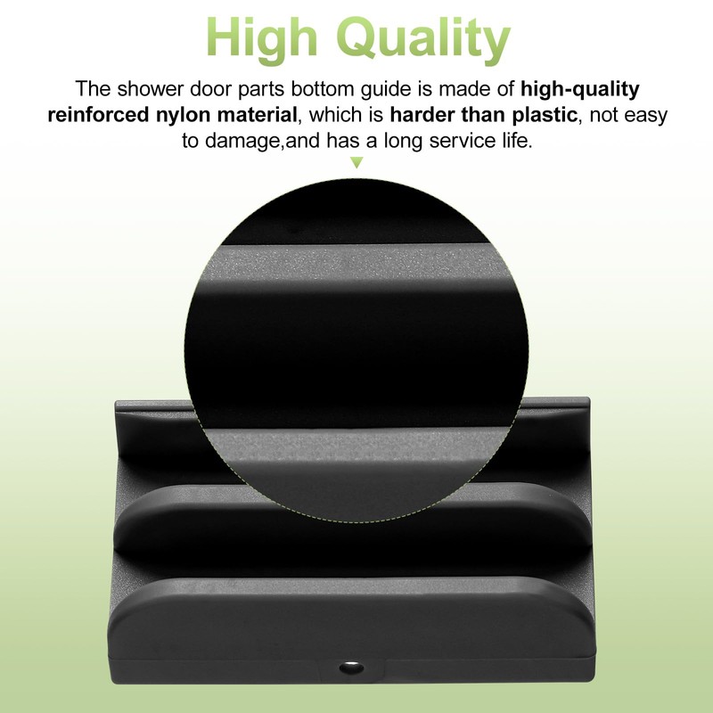 M6219 Sliding Shower Door Bottom Guide (2-Pack, Black) – 1/2"