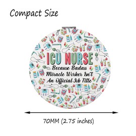 FAADBUK ICU Nurse Gift Intensive Care Unit Nurse Makeup Mirror for Trauma Nurse ICU Nurse Graduation Gift (ICU Nurse Mirror)