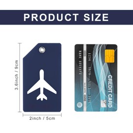 8 Pieces Luggage Tags Silicone Luggage Suitcases Tags for Travel Luggage Bag Name Tags includes Name Cards with Partial Privacy Cover and Stainless Steel Loops for Secure Fastening(Deep Blue)