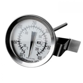 TrueCraftware- Stainless Steel 5 1/2" Candy Deep Fry Probe Thermometer with Pot Clip, 100°F to 400°F- Deep Frying Thermometer for Candy Maple Syrup Cheese Sugar