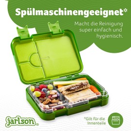 Jarlson® Toni Lunch Box for Children with 6 Compartments – Lunch Box – Bento Box Leak-Proof – Lunch Box for Nursery and School – Girls and Boys – Snack Box (Dinosaur)