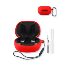 Case for Edifier NeoBuds Planar True Wireless Earbuds,Soft Protective,BOVUGAC Silicone Case Cover with Keychain & Cleaning Kit & Lanyard for Edifier NeoBuds Planar Earbuds-Red